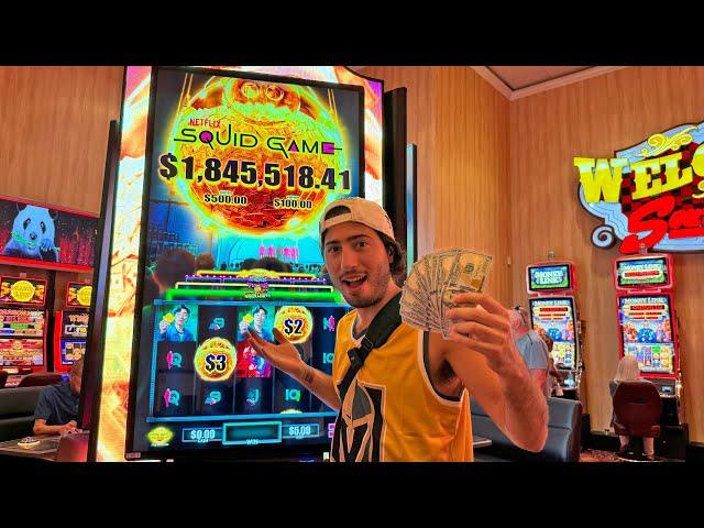 My Amazing Win On The SQUID GAMES SLOT In Las Vegas!