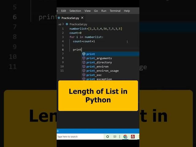 Get the length of a list in Python Part 14 | Python programming #python