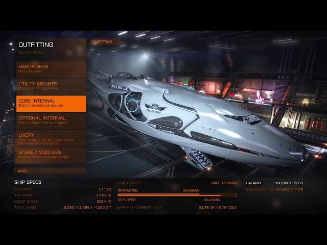 Elite Dangerous - My Imperial Cutter Battle ship loadout