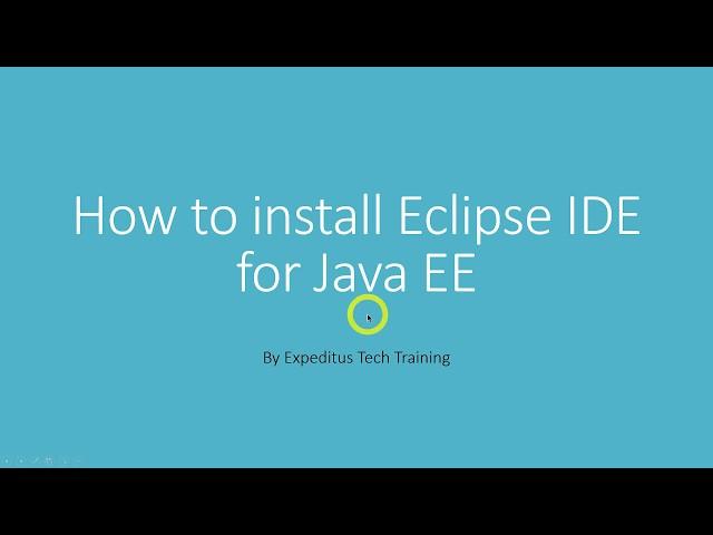 How to install Eclipse 2018-12 IDE for Java EE