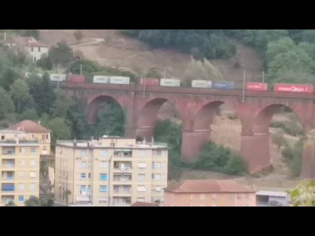 Treno merci e652 tigre container,Ceranesi,trains hunter, trainspotting,railways,succursale Giovi