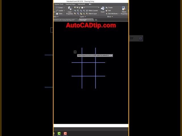 AutoCAD for beginner - Trim command #ntd #tutorials #autocad #command