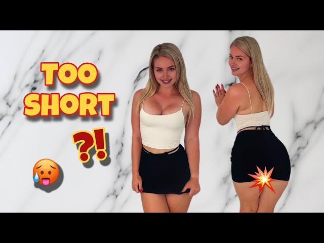 *no bra*no panties* IS THIS TOO SHORT?!  - Mini skirt Try-on 