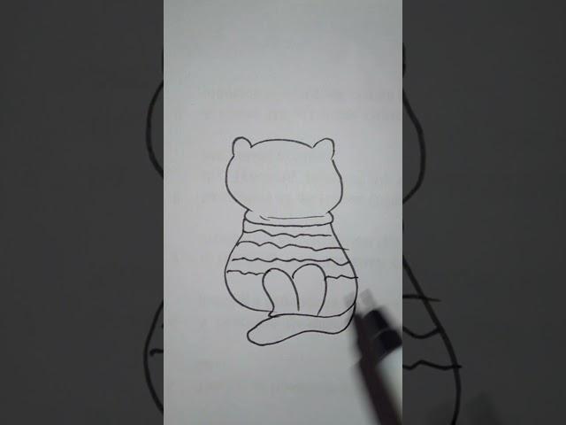 Easy Cat Drawing Lecture 190 #creative #cat #art #drawing4kids #drawing #cats #catart #catdrawing