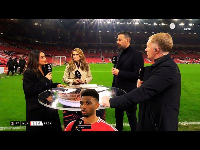 Manchester United vs PAOK 2-0 Paul Scholes reaction to Ruud van Nistelrooy interview amad diallo