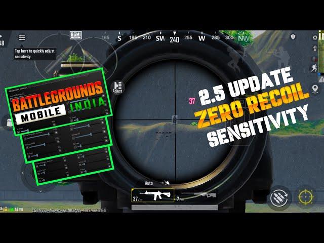 BGMI NEW SENSITIVITY SETTING || BGMI ZERO RECOIL SENSITIVITY SETTING || BGMI 2.5 SENSITIVITY SETTING