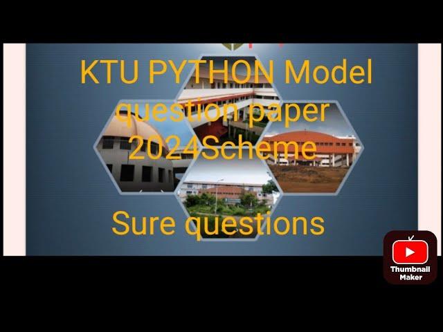 BTech PYTHON KTU Model question paper, Algorithmic Thinking with Python 2024 Scheme