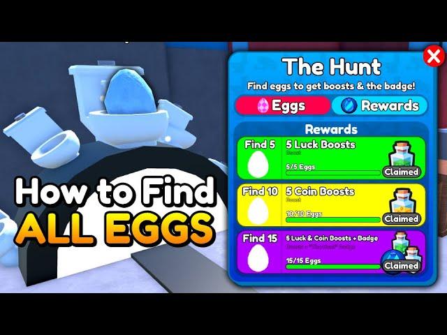 How to Find ALL EGGS!! (The Hunt / Toilet Tower Defense)