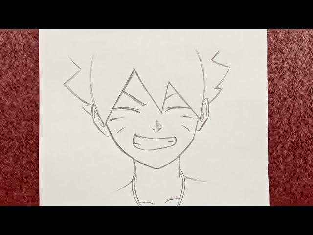 Easy anime drawing | how to draw Boruto Uzumaki step-by-step