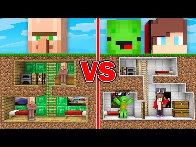 Mikey and JJ vs Villagers UNDEGROUND BASE in Minecraft ! - Maizen