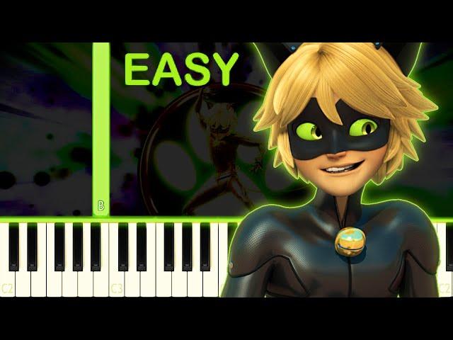 CAT NOIR TRANSFORMATION SONG - EASY Piano Tutorial