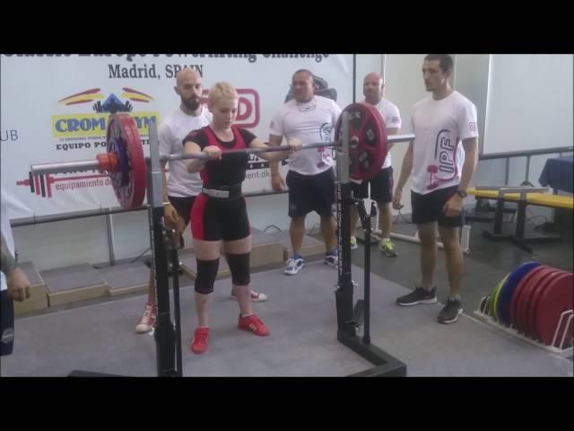 Aleksandra Burykina squat 135.0 kg EUROPEAN RECORD ACE 2015