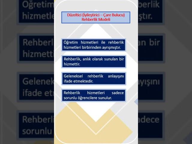 PDR - Düzeltici (İyileştirici - Çare Bulucu) Rehberlik Modeli