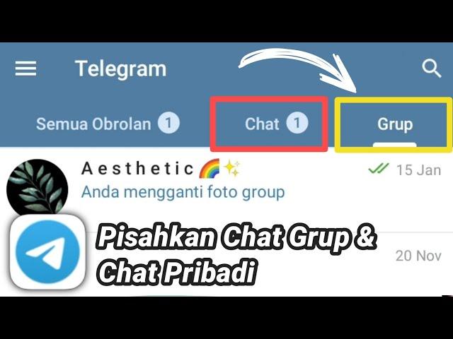 Cara memisahkan chat pribadi & chat grup di telegram | Trik telegram