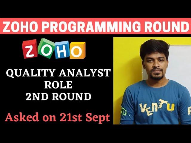 Zoho Quality Analyst Role Programming Question with Solution | Round 2 | Zoho | BiNaRiEs