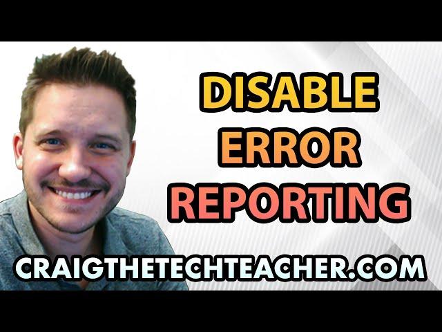 Disable Error Reporting Service on Windows XP
