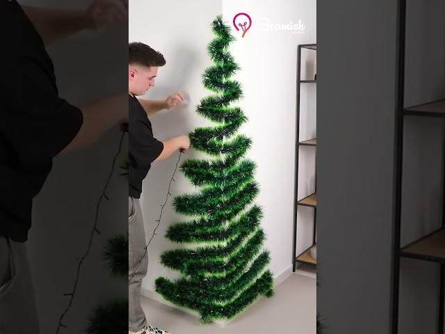 Wall Christmas Tree Hack: Perfect for Tiny Corners! #shorts #youtubeshorts #christmasdecoration