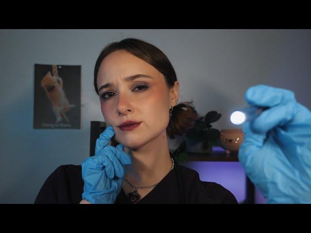 ASMR Cranial Nerve Exam & Asking Embarrassing Questions (Goth Doctor)