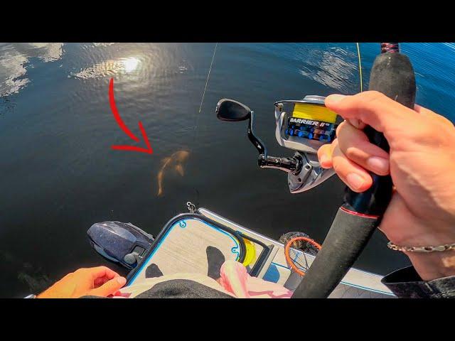 BIG Fish in the MICRO SKIFF | Epic Bridge Monsters! - KastKing