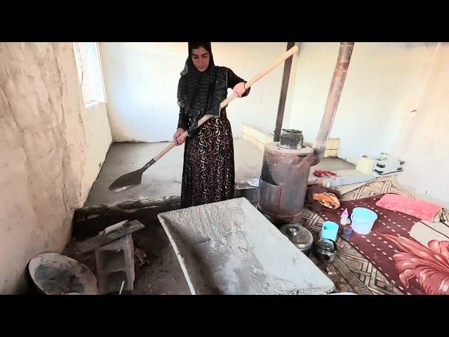 "Zahra Cements the Floor and Organizes the Room! ️ | DIY Cleaning and Renovation!"