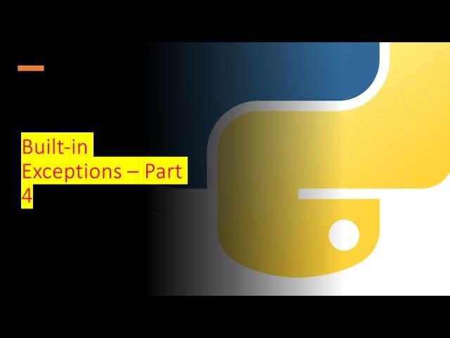 4 - Built-in Exception | Python by examples | #python