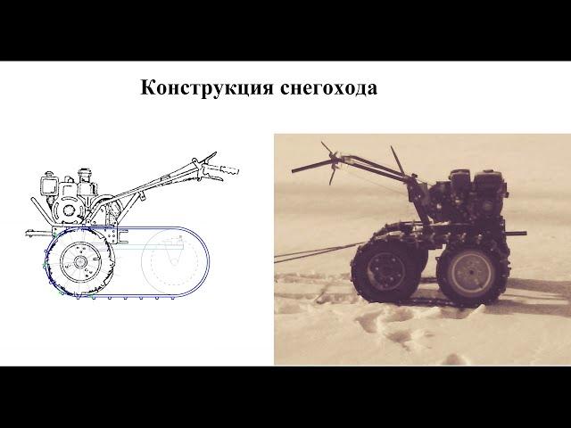 Полная конструкция снегохода из мотоблока