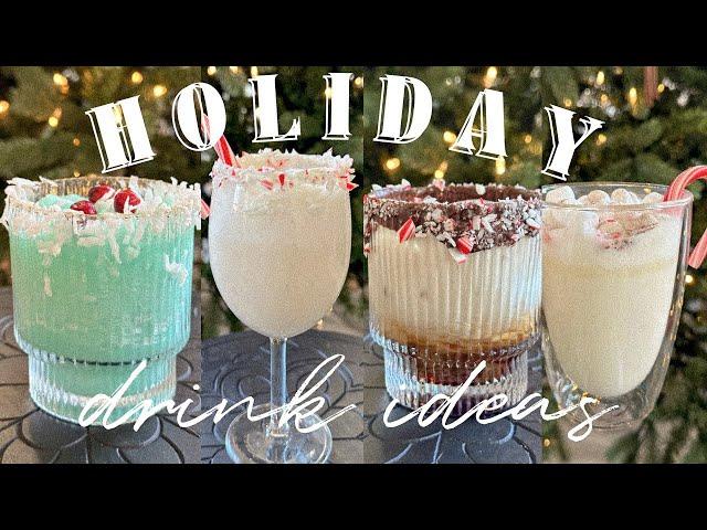 4 FAST & EASY HOLIDAY DRINK IDEAS || Jack Frosty Cocktail, Non-Alcoholic Snow Punch, & More!