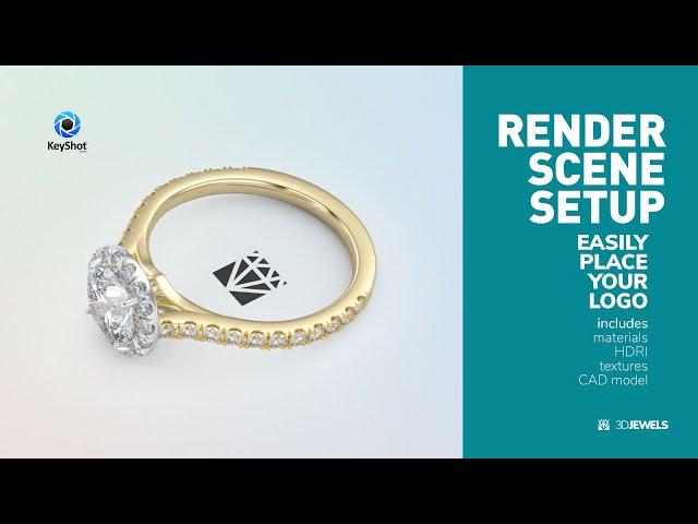 Example of a jewelry rendering animation from a ready-made scene setup for KeyShot