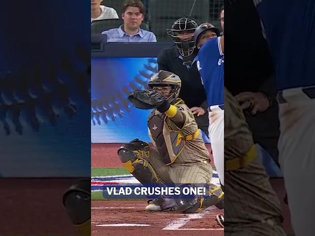 Vladimir Guerrero Jr. goes up the ladder and turns on one 