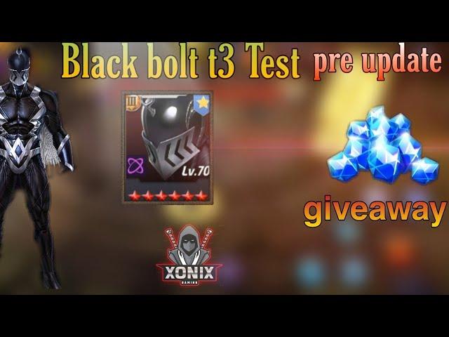 Black Bolt t3 review || crystal coupon giveaways || pre update // Marvel future fight