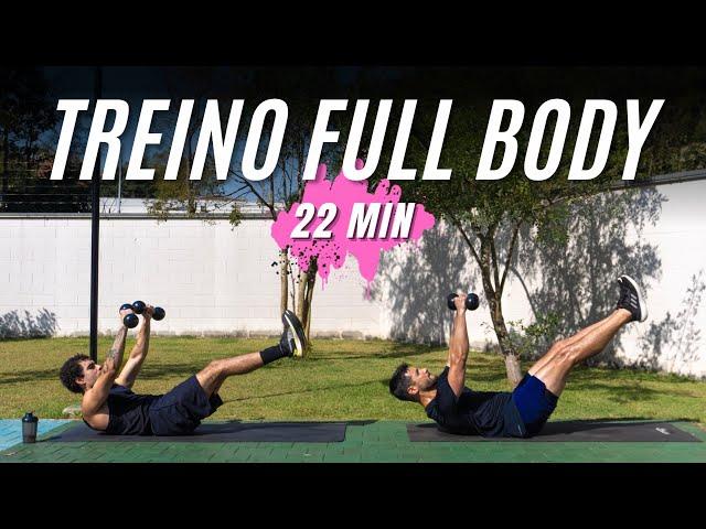 TREINO FUNCIONAL 22 MIN de corpo inteiro com halteres - treino de musculação em casa