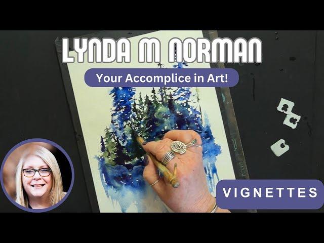 Vignette Magic: Painting Loose Watercolor Trees with Just Two Colors | Lynda Norman