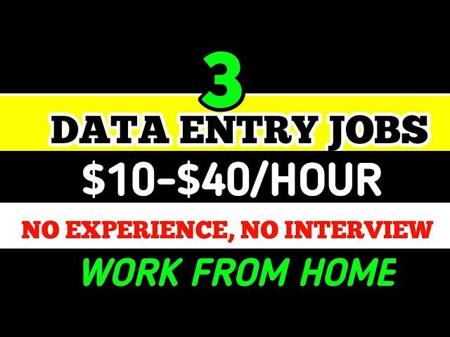 3 Best Platforms for Data Entry Jobs Paying $10-$40/Hour | Work From Home