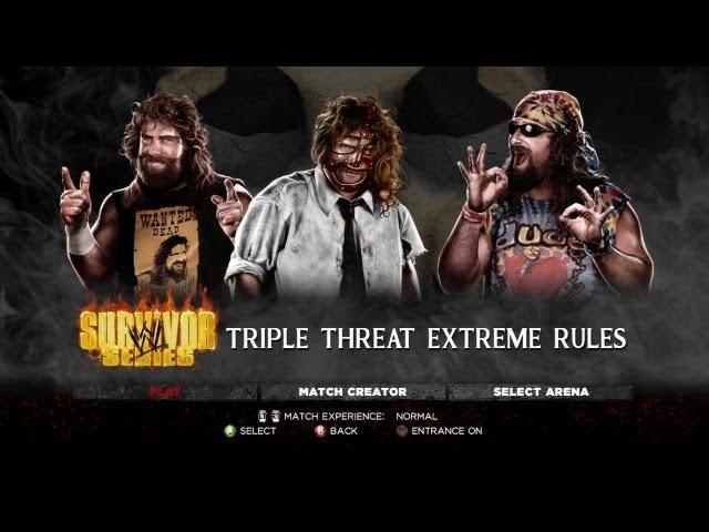 WWE '13 - Cactus Jack vs Dude Love vs Mankind  (Mirror Match)