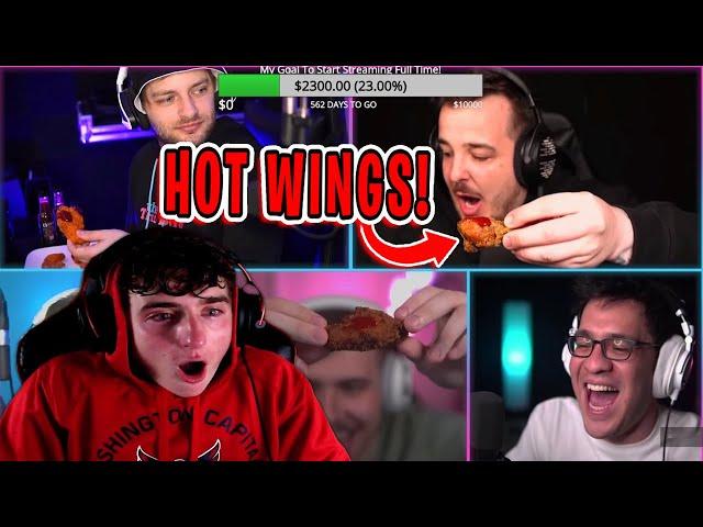 THEY ARE CRAZY! REACTING TO THE BOYS EAT HOT WINGS!