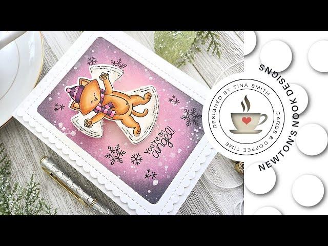 Newton's Nook Designs | Snow Angel Newton | DIY Card by Tina Smith