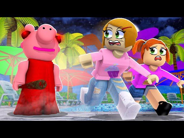 Roblox Roleplay | Piggy Is Back & Chases Us At The Waterpark!