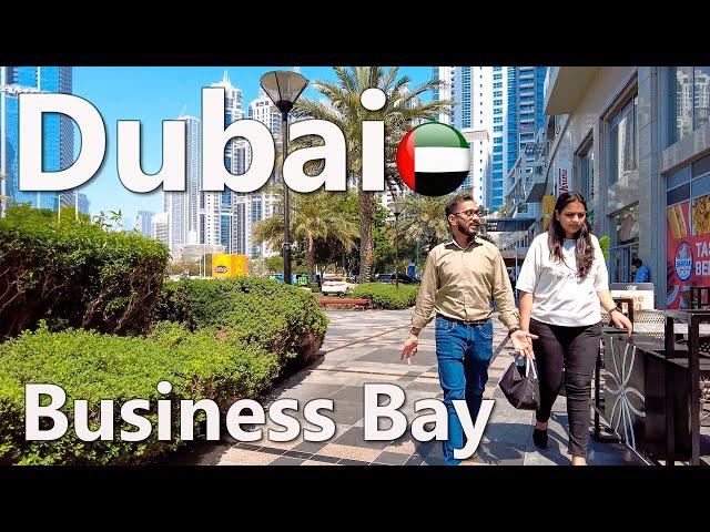 Dubai Business Bay, Burj Khalifa City Center Walk 4K 