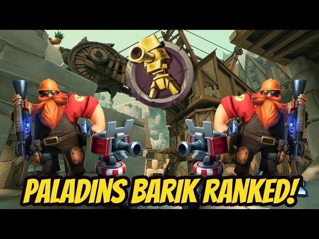 Paladins: Ranked '111k Damage' Barik Turret Build Gameplay- Wheeul 2018