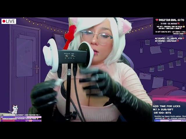 ASMR stream by pekeasmr PART 1/relax earlicking/no talkiing/ twitch girl/ best twitch moment/ anime