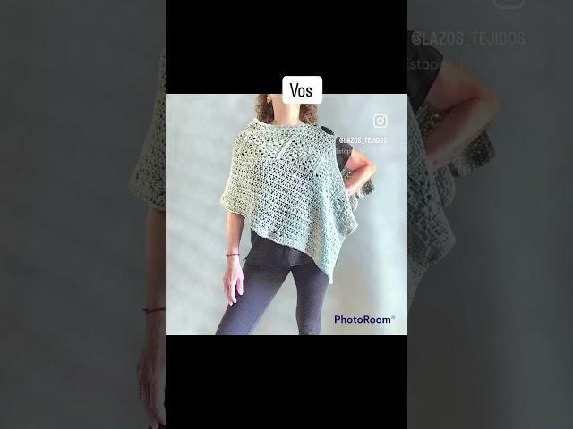 Tapa hombros. Poncho irregular a #crochet