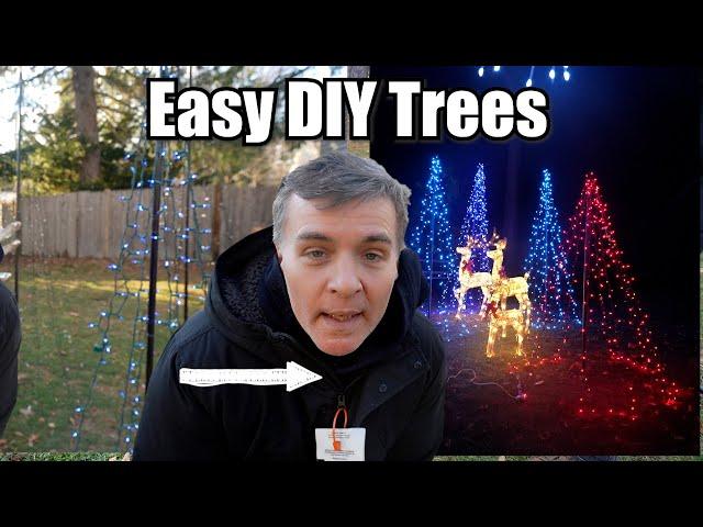 How to DIY Outdoor Christmas Trees with basic materials. Easy and beautiful.