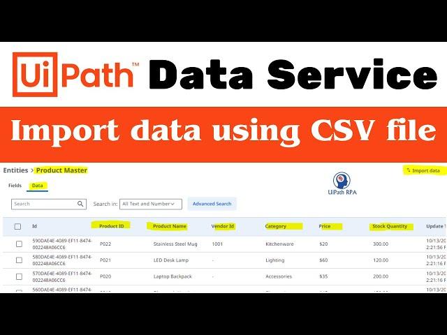 Import Data Using CSV in #UiPath #DataService | #UiPathRPA