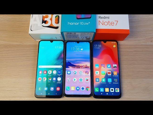 БОЛЬШАЯ БИТВА! SAMSUNG GALAXY A30, HONOR 10 LITE, REDMI NOTE 7 - СРАВНЕНИЕ!