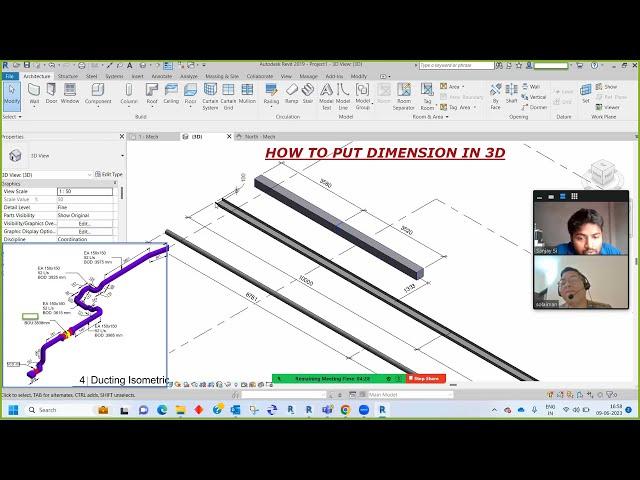 Ep-53 # How to put dimension in 3D MEP Revit model | Live solution | Sanjay Si | Mohammed Solaiman