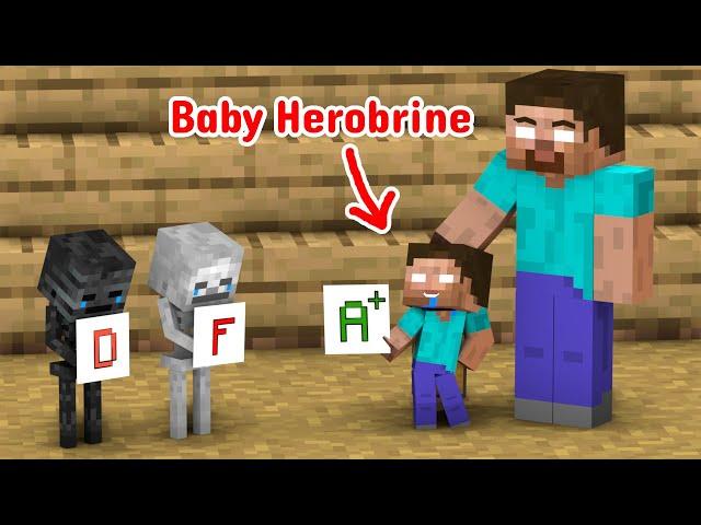 Poor Baby Herobrine and Poor Baby Zombie -  Minecraft Animation