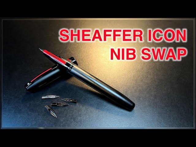 Sheaffer Icon Nib Swap Black Mini Fude Hooded Nib SHORTIE