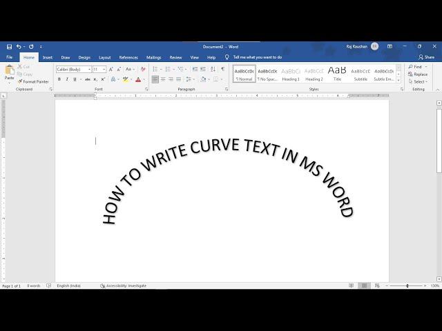 How to Write Curve Text In MS Word