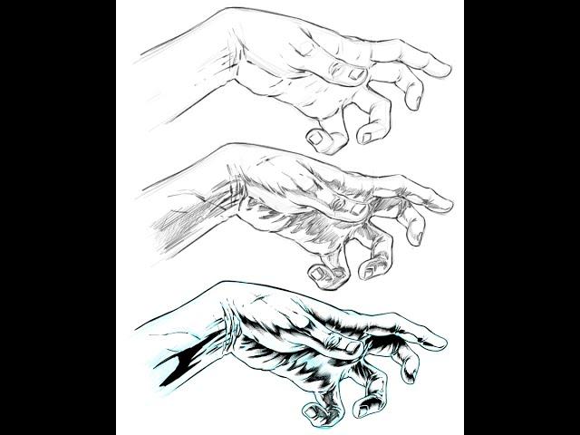 Drawing a Hand Pose in a Comic Art Style - Step by Step