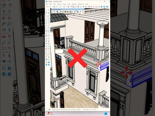 Easy steps to create molding in  sketchup #youtubeshorts #new #sketchup #viralvideo